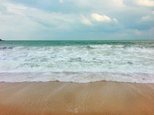 Sea Waves Crashing the Shore