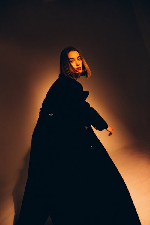 Woman in Black Coat