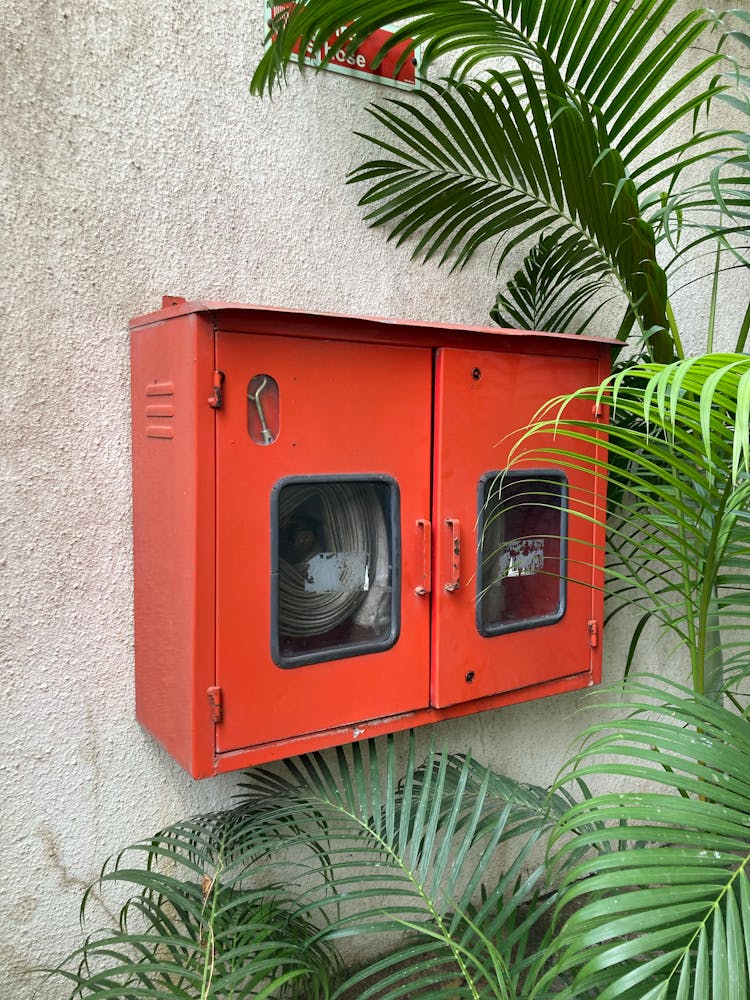 Emergency Plans Box On A Building Exterior