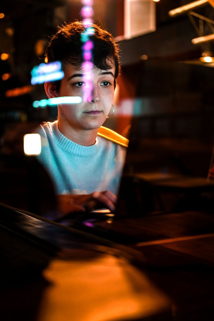 Woman Working With Computer