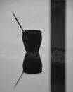 Black Ceramic Mug With Stainless Steel Spoon
