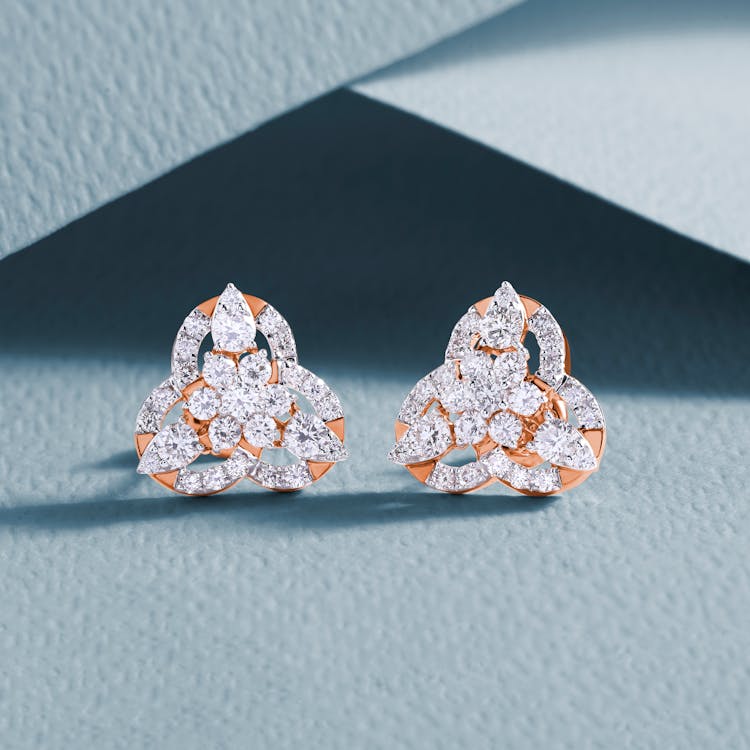 Diamond Earrings In Close Up Shot