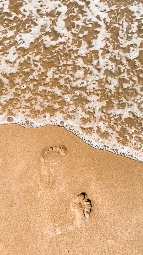 Kostnadsfri bild av brun sand, fotspår, strand
