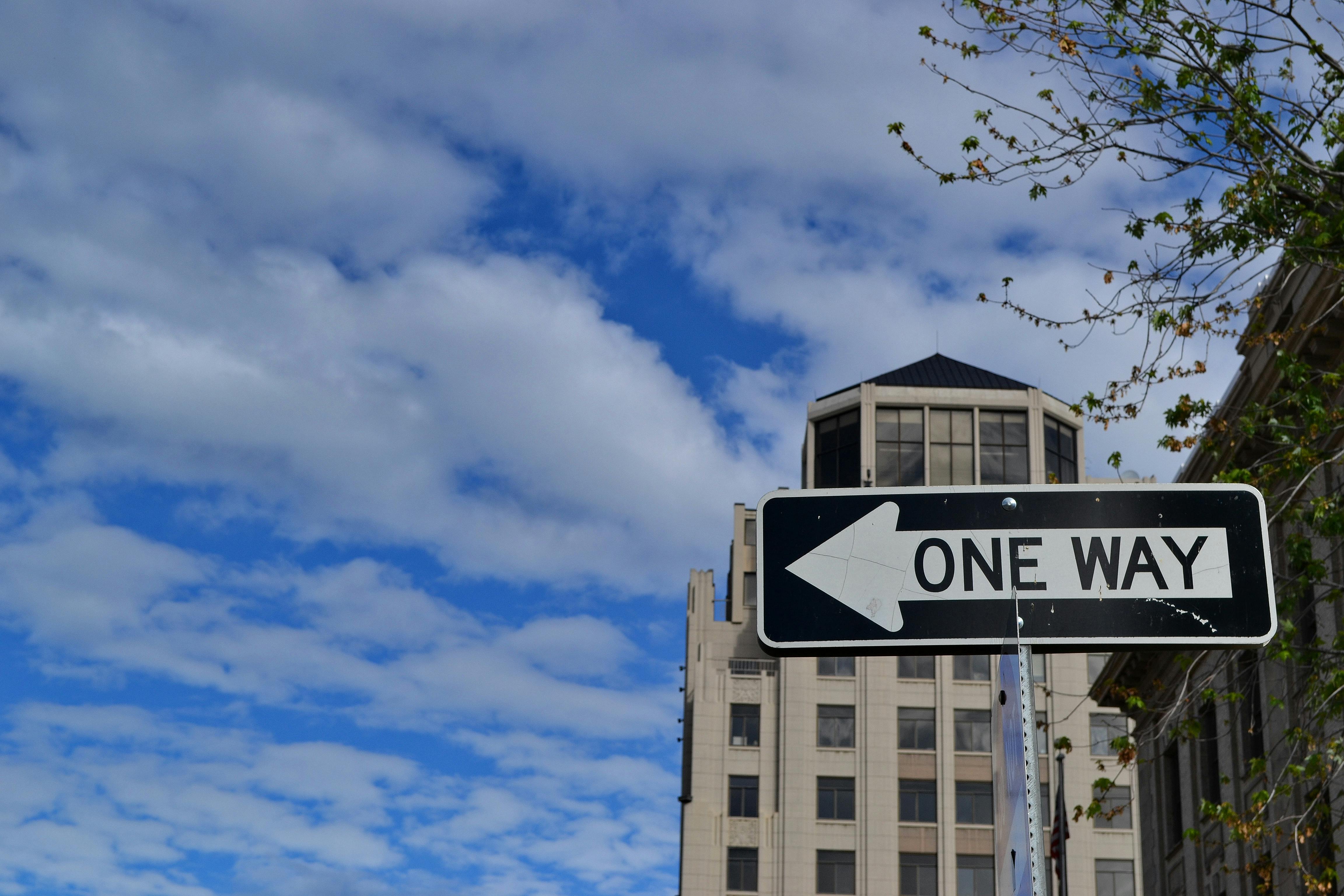 Free stock photo of #downtown, #one way, #street sign
