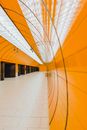 White and Yellow Tunnel With White Ceiling