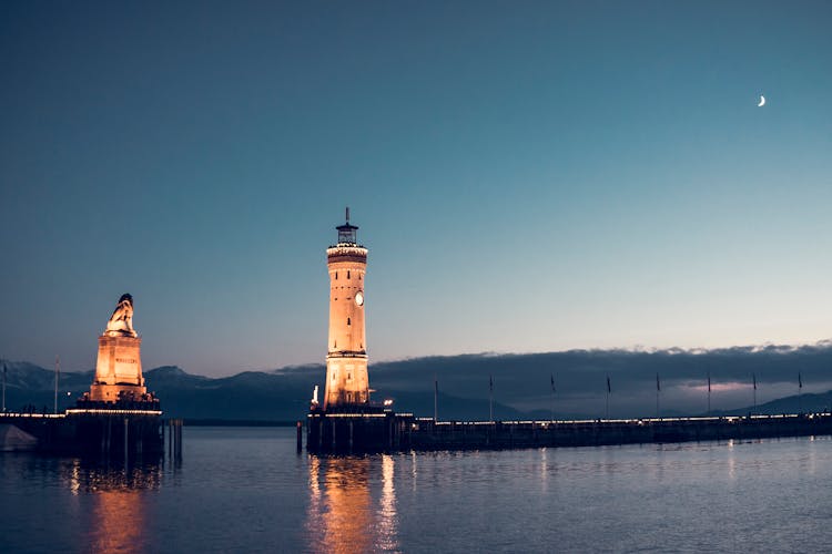 The Lindau Lighthouse In Lake Constance Lindau Germany