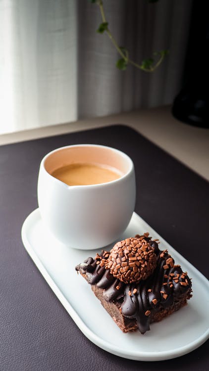 Free Coffee and Brownie Stock Photo