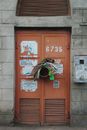 Clothes Hanging on Double Doors