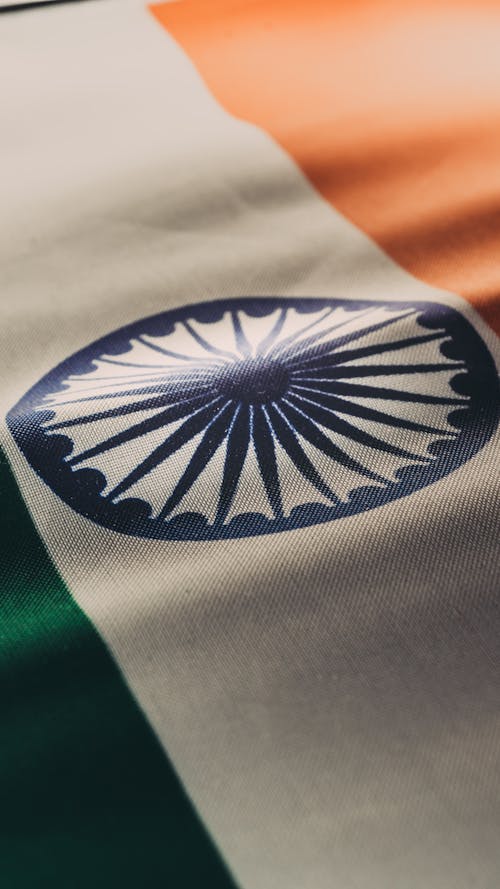 Free Close-Up Shot of an Indian Flag Stock Photo