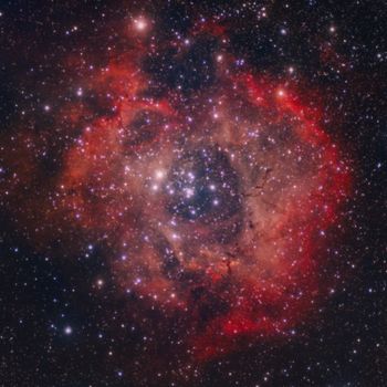 Red and Black Galaxy Illustration