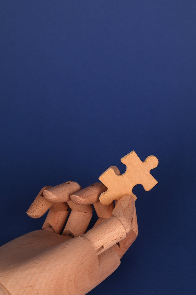 Wooden Puzzle In Toy Hand