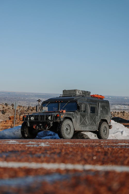 A Humvee Inside a Base