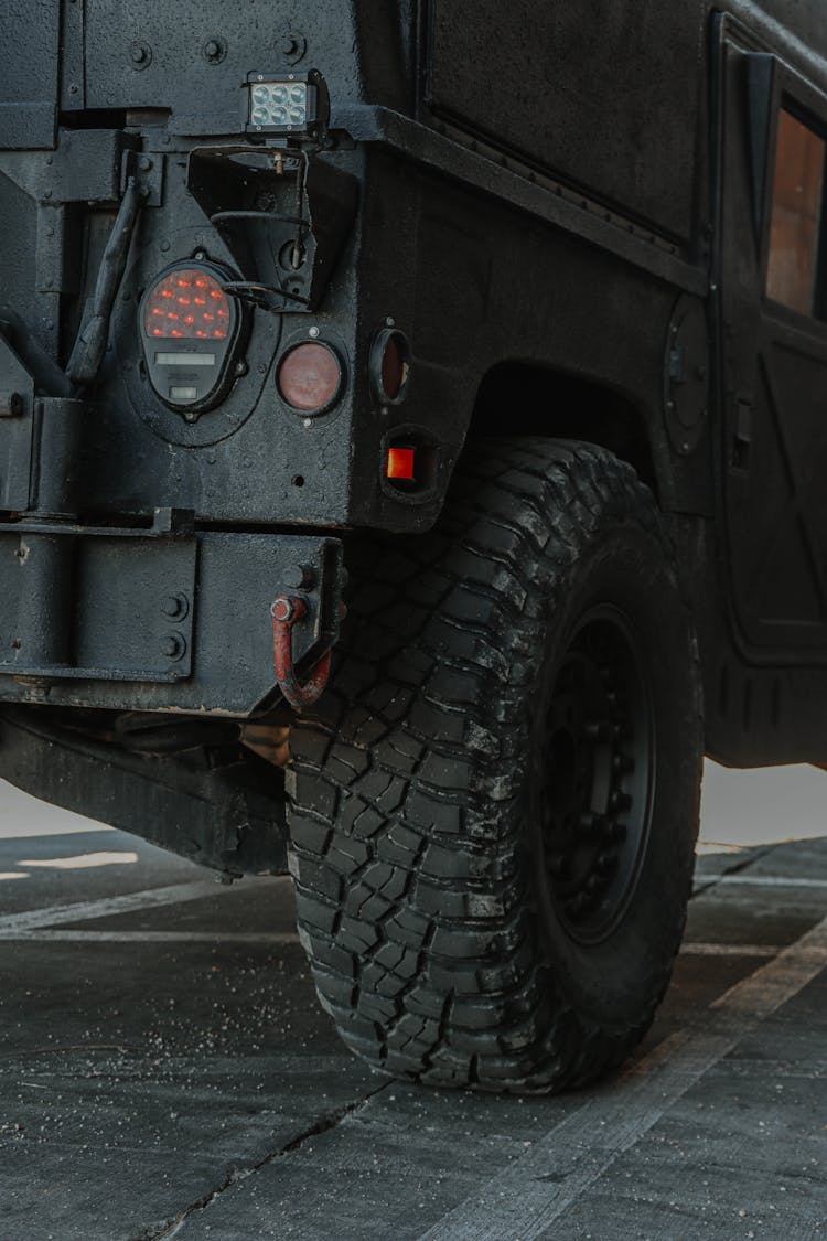 Close-up Of Army Vehicle Tire