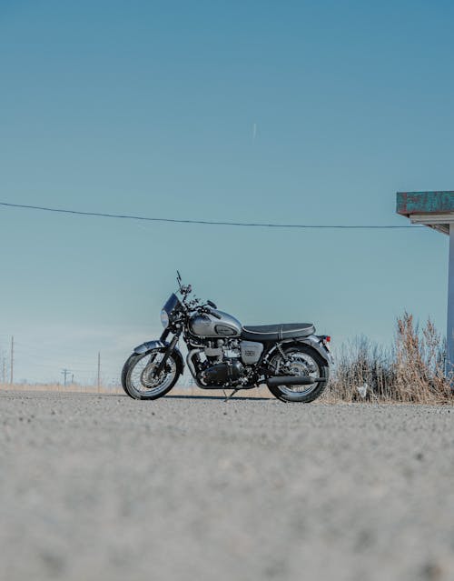 A Parked Motorcycle with Classic Design