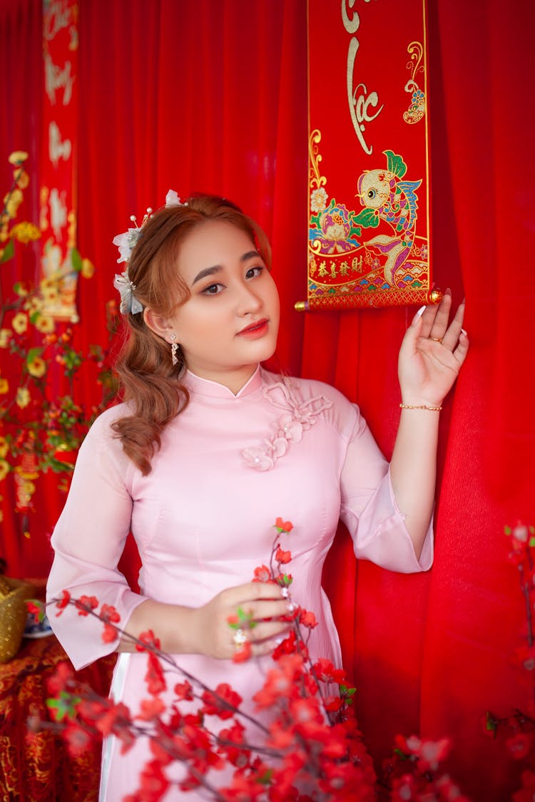 Woman At Lunar New Year Celebration In Vietnam