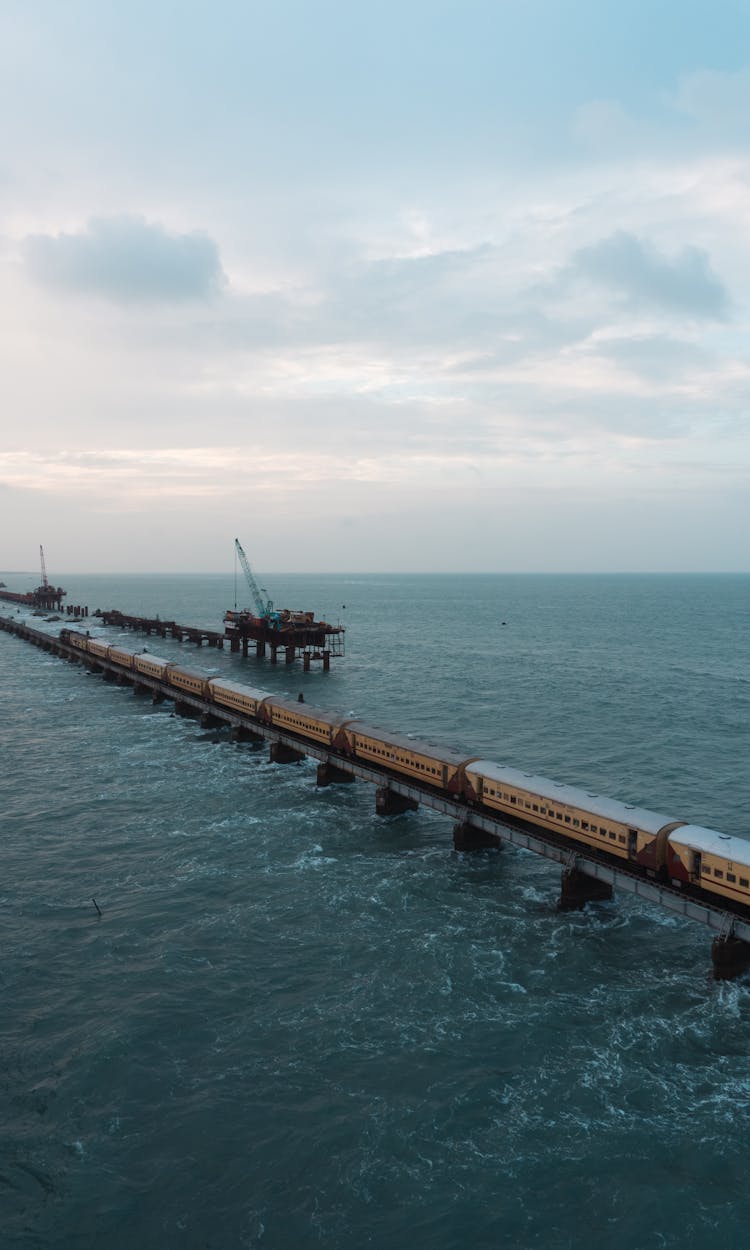 A Train On A Bridge