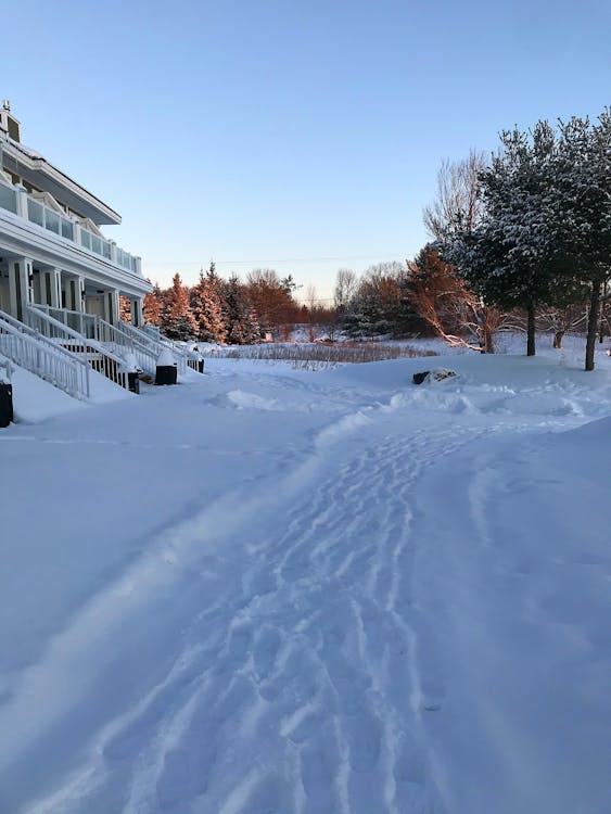 Free stock photo of snow beach house, snow trail