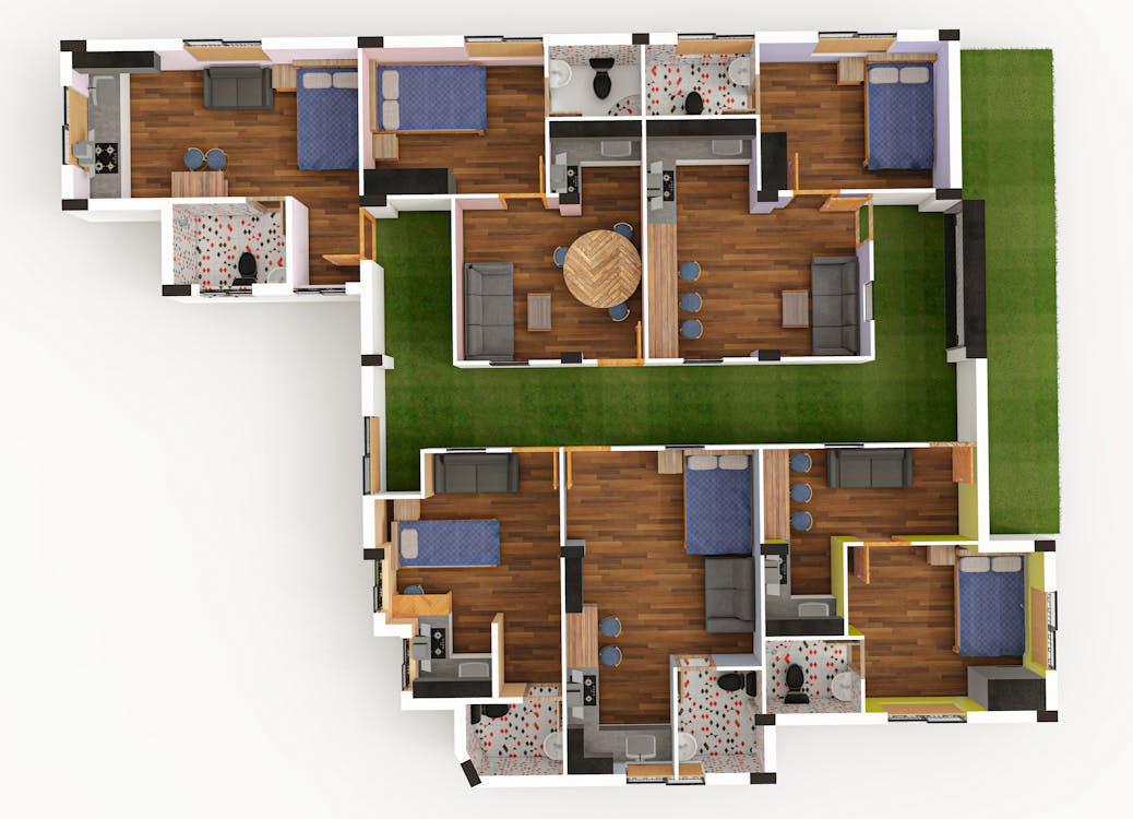 Free stock photo of 3d render, architectural, floor plan