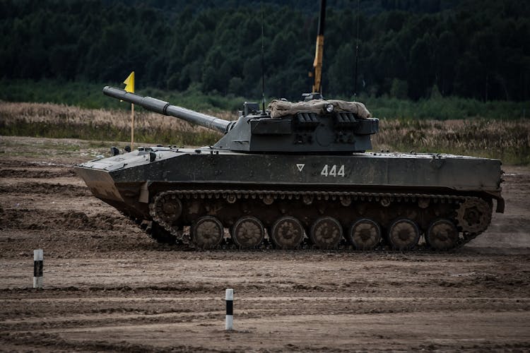 Tank On Military Training Ground