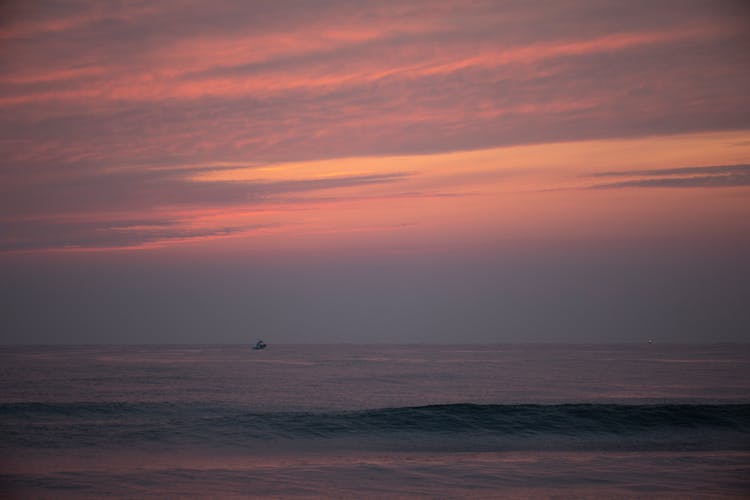 Red Sunset Above Sea