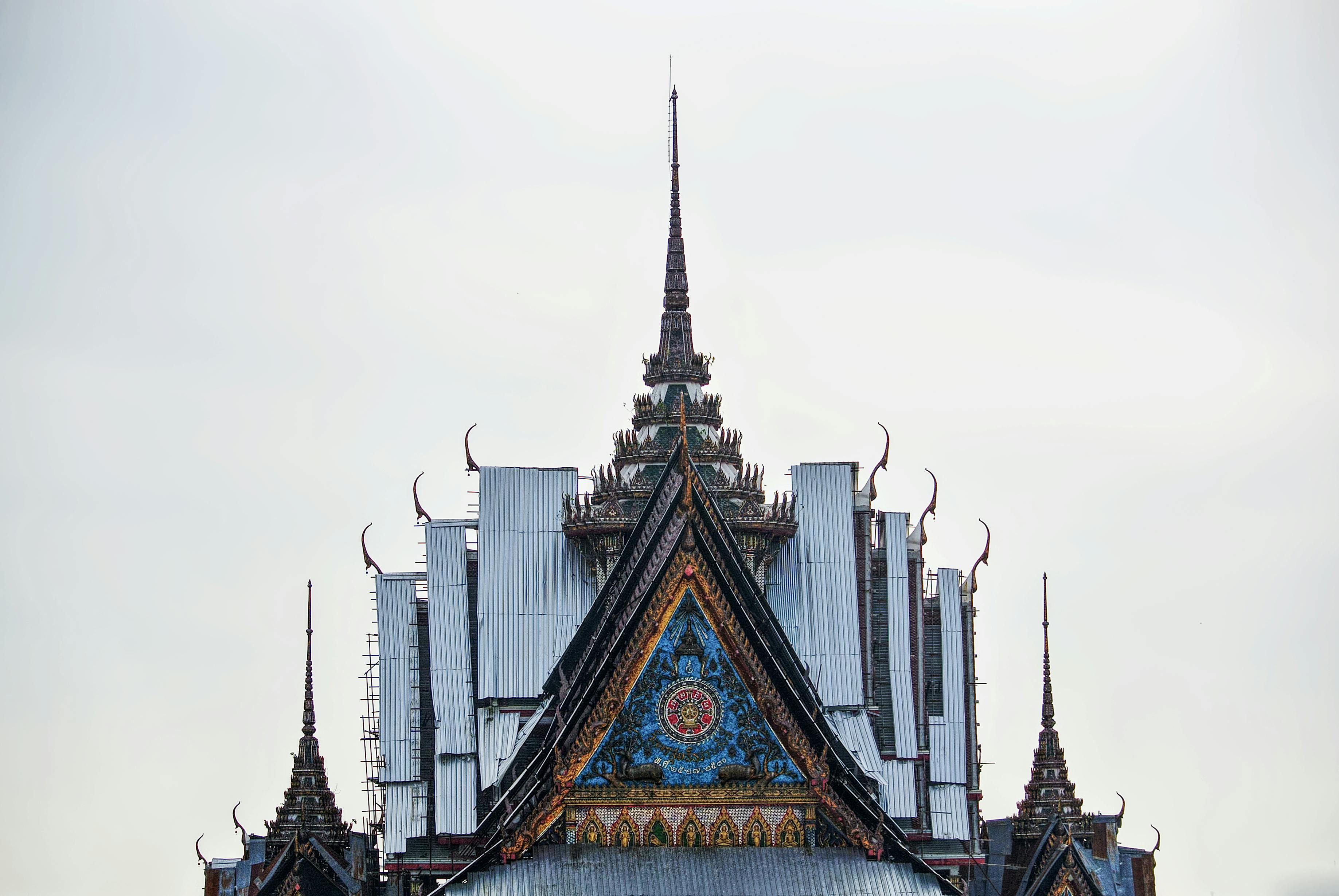 landscape photography of building top