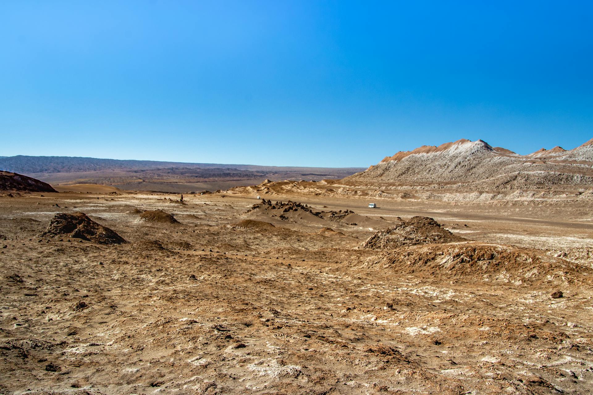 Explore the barren beauty of Valle de la Luna in San Pedro de Atacama, Chile.