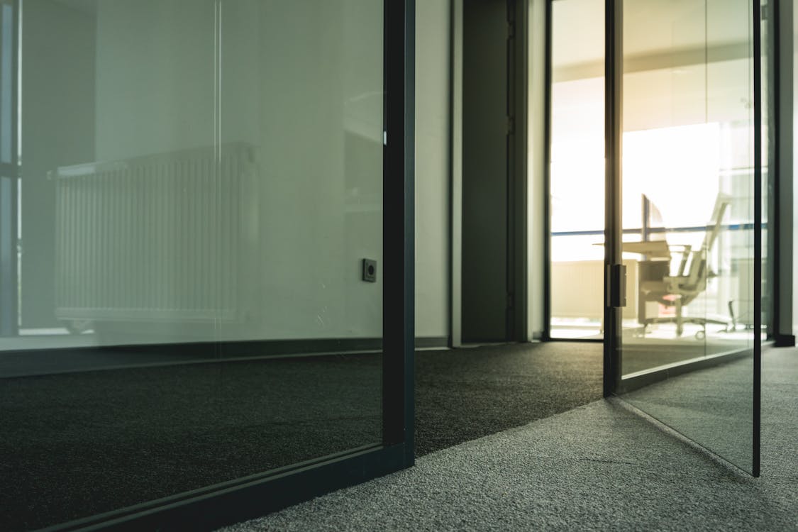 Black Metal Framed Glass Door