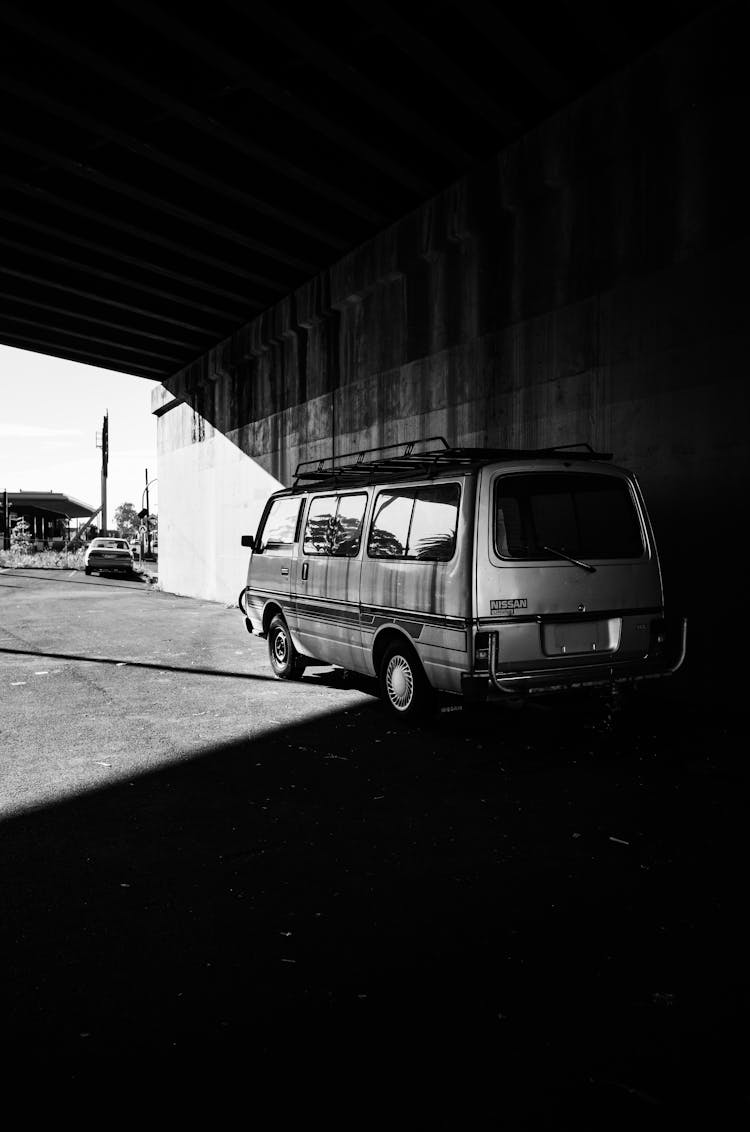 A Minivan In A Tunnel