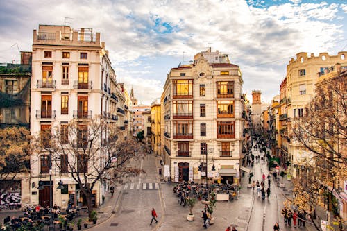 An Aerial Shot of Streets and Buildings in a City