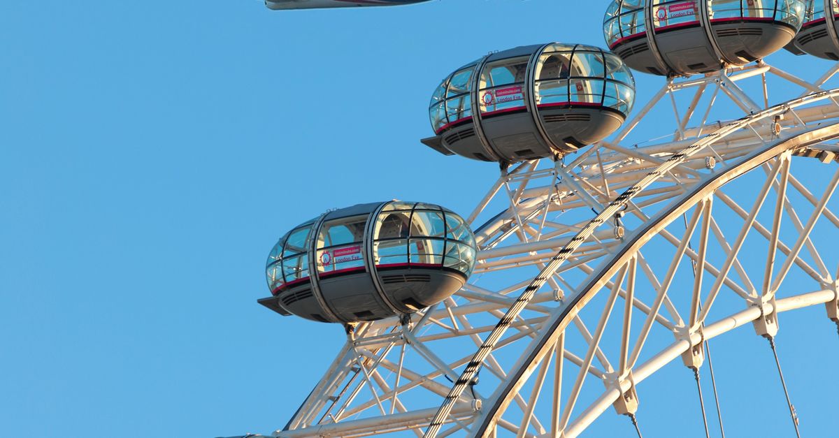 London Flying Activity A View of a Flying Airplane and the London Eye · Free Stock Photo