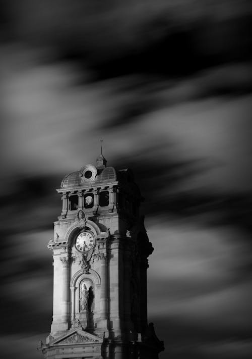 Free Monochrome Photo of an Old Tower  Stock Photo
