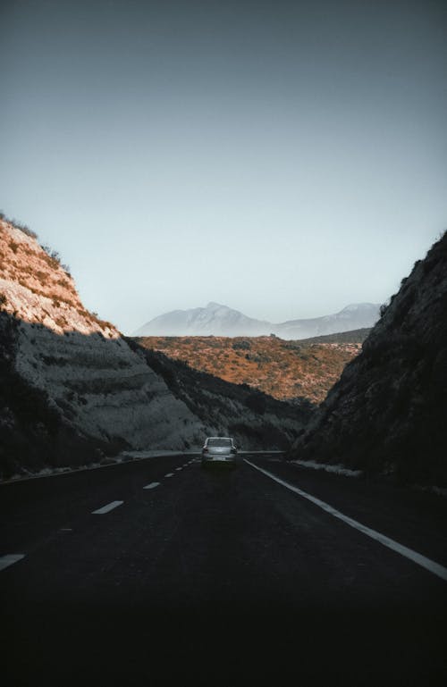 Country Road between Hills