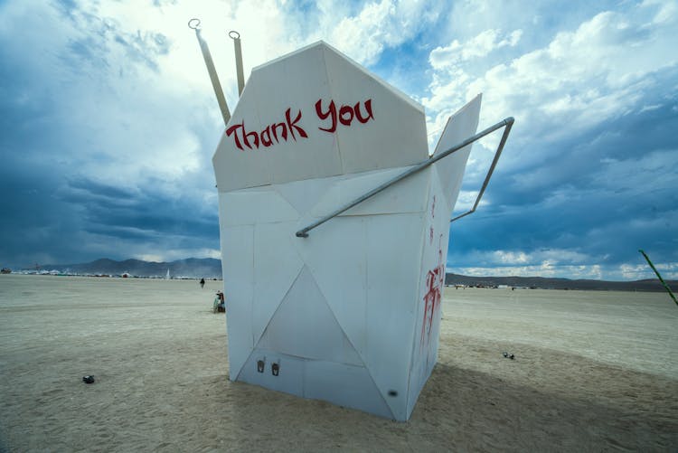 The Giant Takeout Box At The Burning Man Event