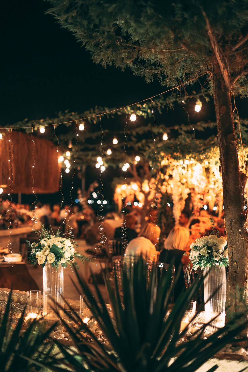 A beautifully set garden table for an evening gathering