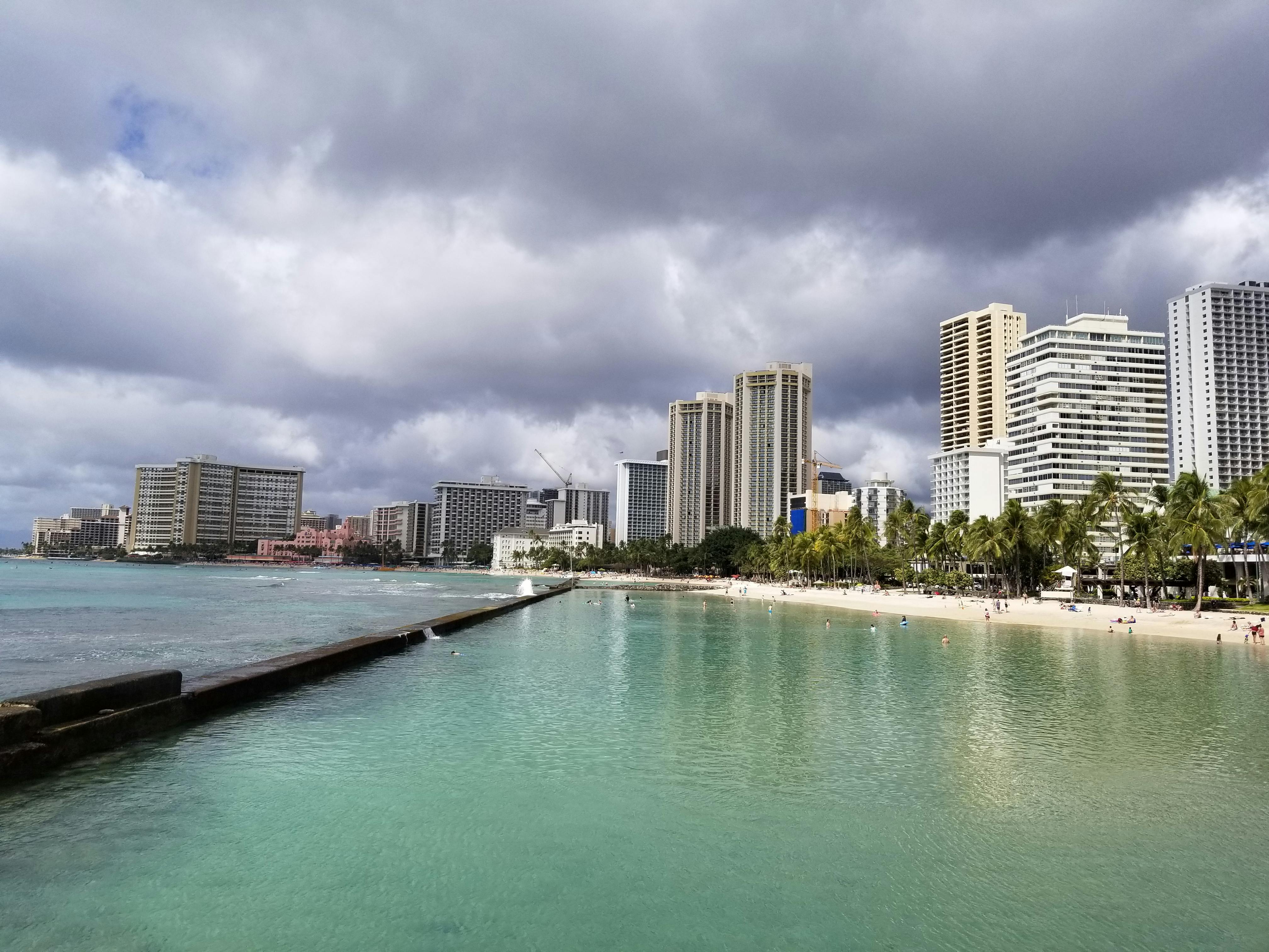 Free stock photo of waikiki skyline
