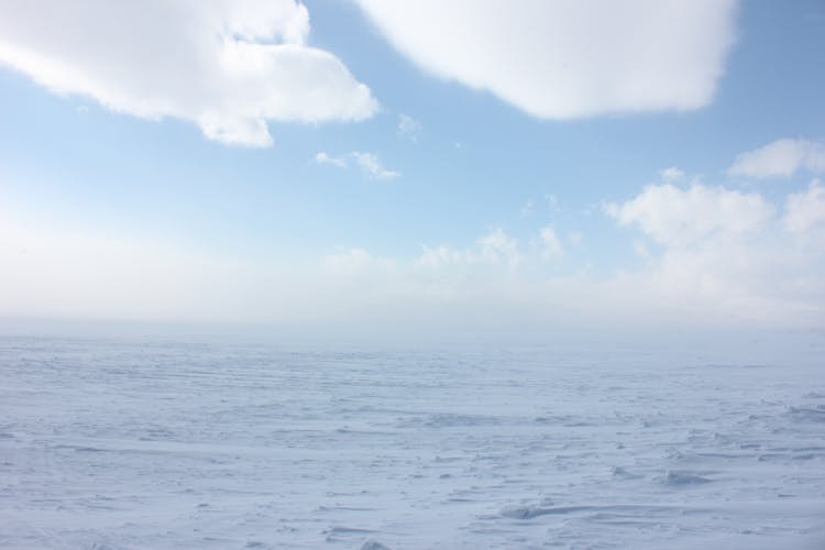 Blue Sky And White Clouds Over The Sea