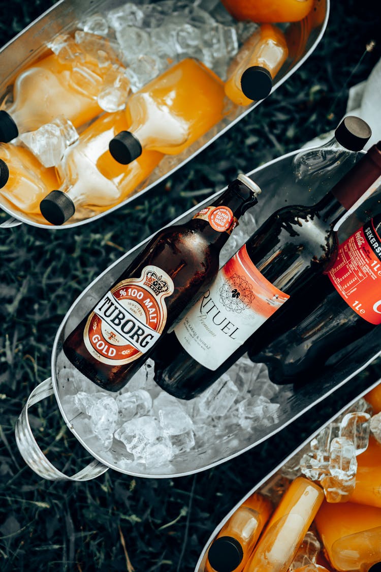 Alcohol In Bucket With Ice