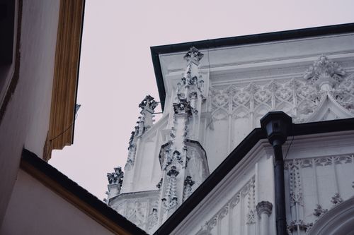 Free Ornate Gothic architecture showcasing intricate stone carvings in Passau, Germany. Stock Photo