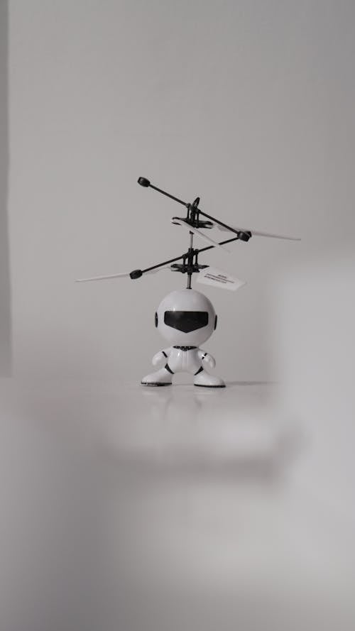 Robotic Toy on White Studio Background