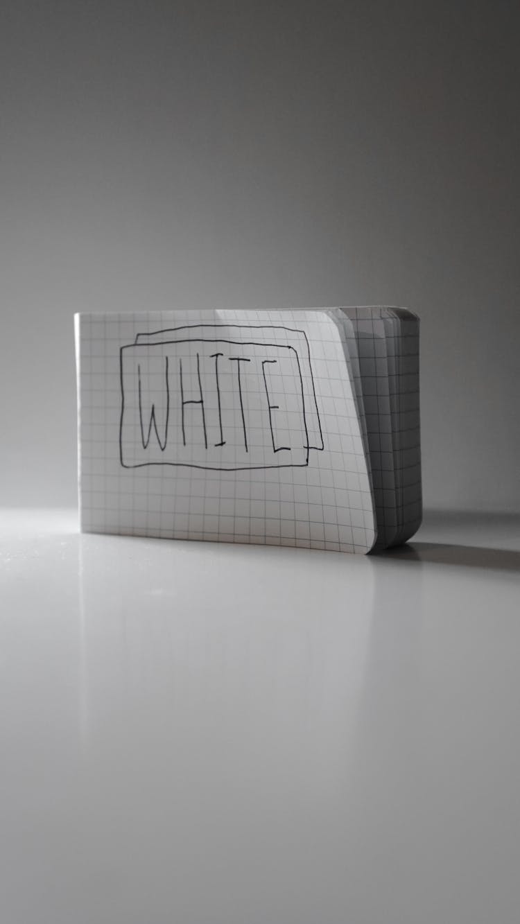 White Text On Paper