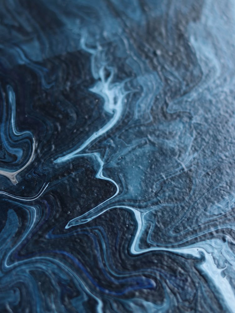 Blue Art Lines On Surface