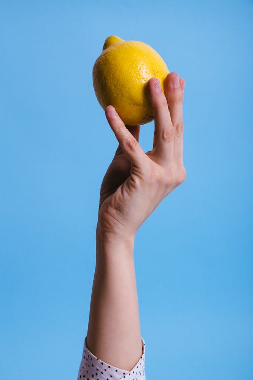 Person Holding Yellow Lemon Fruit