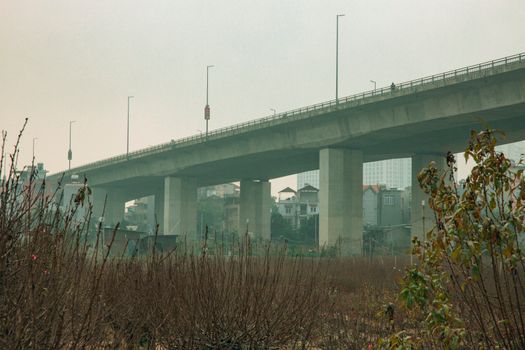 Concrete Bridge on a Rainy Day