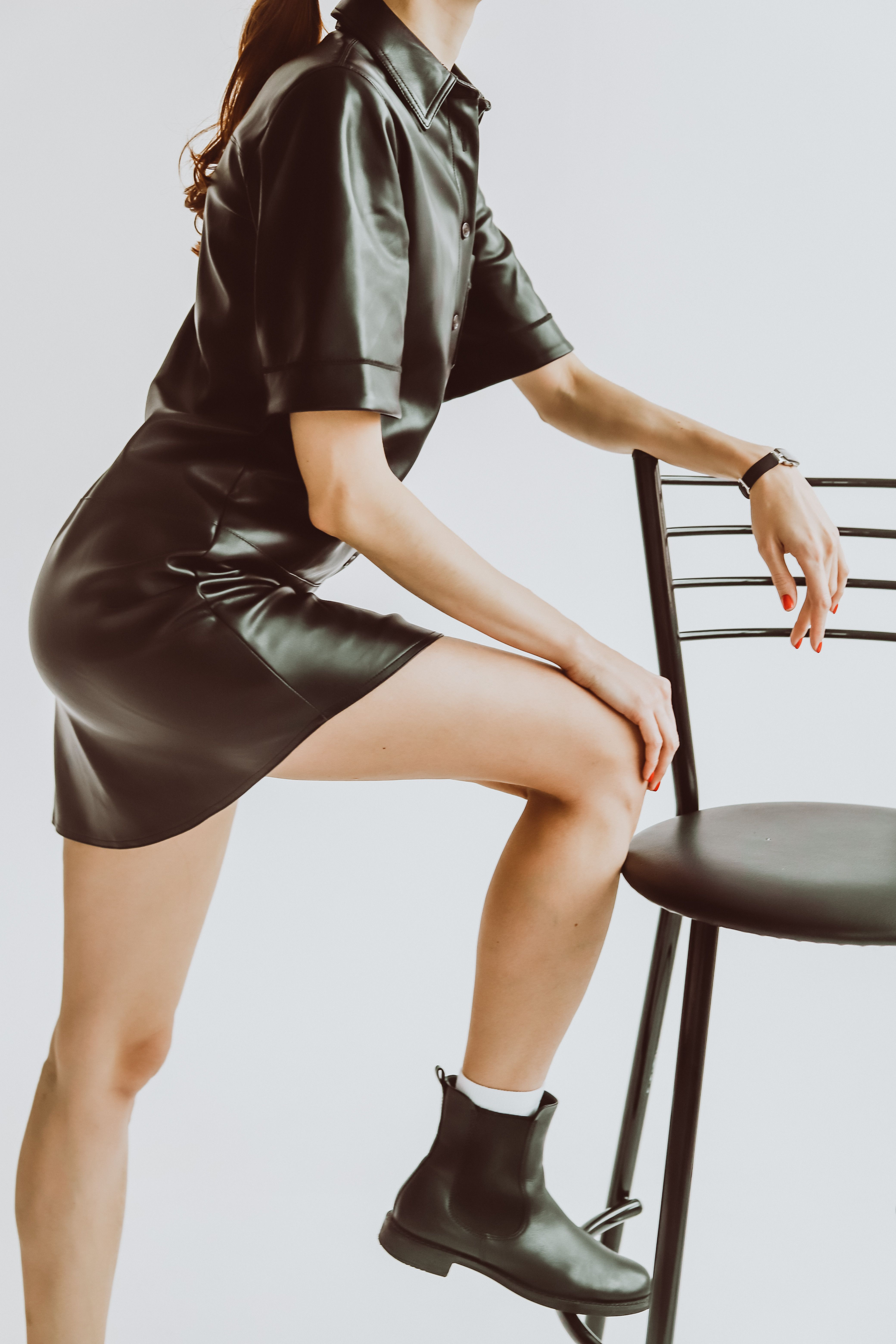 Leather Shirt Dress