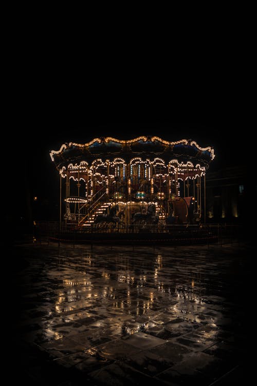 Carousel with Lights During Night Time