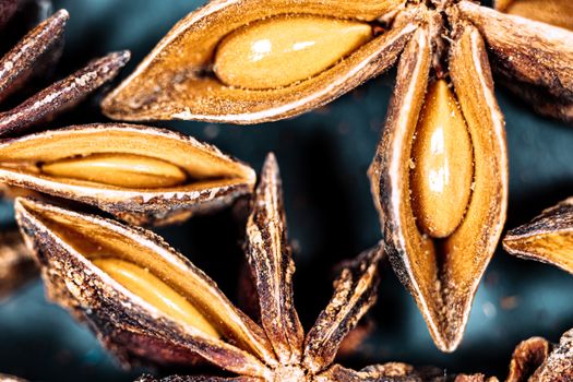 Detailed macro shot of star anise spice pods showcasing intricate design and texture.