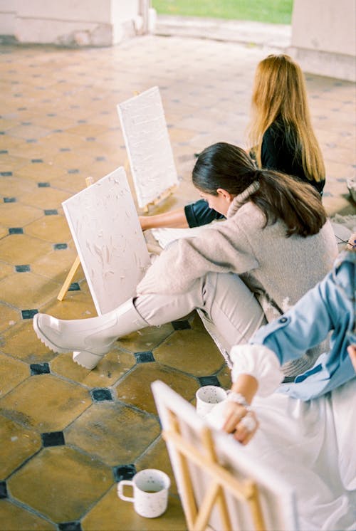 People Painting on Canvas 