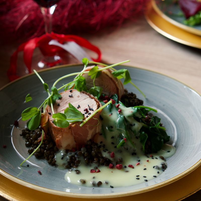 French Lentils with Bacon and Red Wine