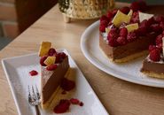 Sliced Cake on White Ceramic Plate