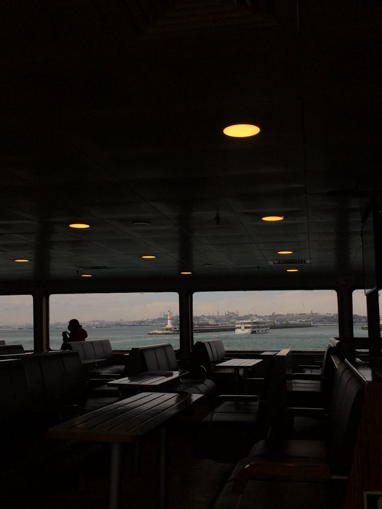 Benches And Tables Of An Empty Restaurant